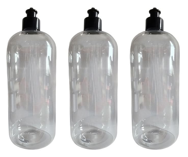 32 oz Clear Plastic Bottles With Pull Cap - Lot of 3 - Old Whippersnapper's