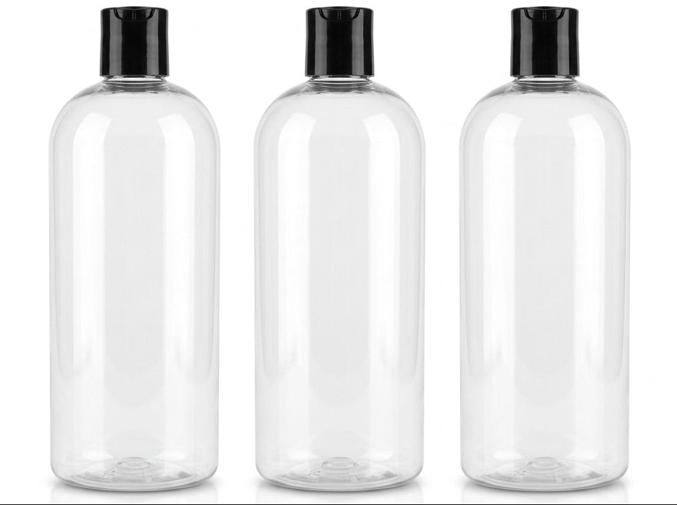 32 oz Clear Plastic Bottles With Pull Cap - Lot of 3 - Old Whippersnapper's