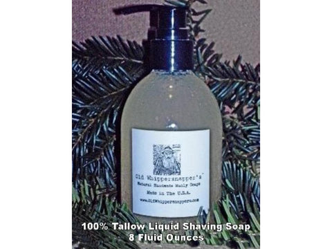 Amazing 100% Tallow Liquid Shaving Soap - Made From The Best Tallow - Old Whippersnapper's® Natural Handmade Manly Soaps
