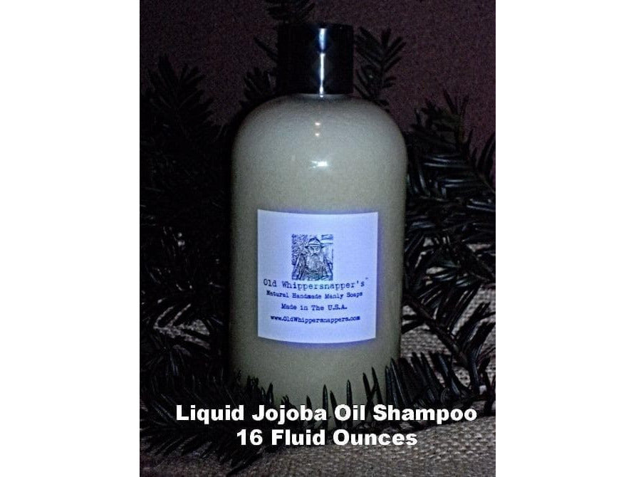 Liquid Pure Jojoba Shampoo - 16 Fluid Ounces - Old Whippersnapper's® Natural Handmade Manly Soaps