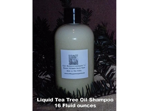 Liquid Pure Tea Tree Shampoo - 16 Fluid Ounces - Old Whippersnapper's® Natural Handmade Manly Soaps