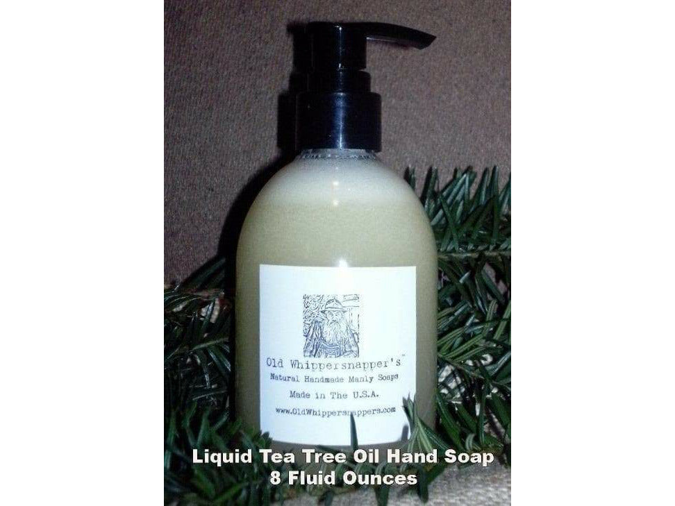 Liquid Tea Tree Soap For Hands - 8 Fluid Ounces - Old Whippersnapper's® Natural Handmade Manly Soaps